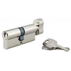 THIRARD - Cylindre De Serrure à Bouton, 40Bx40mm, Anti-arrachement, Nickel, 3 Clés