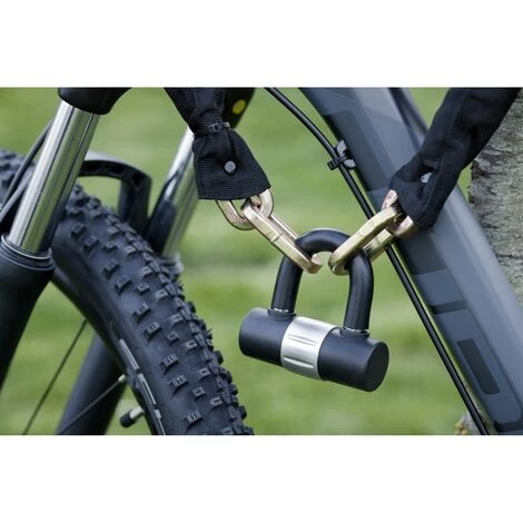 THIRARD - Chaîne Acier Gainé Nylon Loops, Vélo, Moto, Barrières, 0.9m, Noir, Cadenas, 2 Clés – Image 2