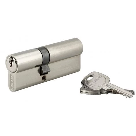 THIRARD - Cylindre De Serrure Double Entrée, 35x50mm, Anti-arrachement, Nickel, 3 Clés