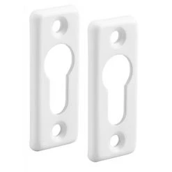 THIRARD - Paire De Rosaces Rectangulaires Pour Cylindre Profilé, Blanc