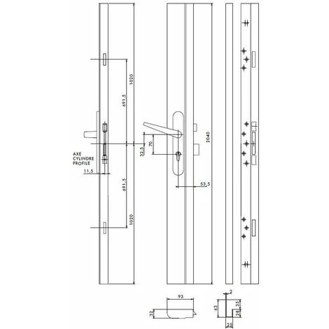 Thirard - Serrure 3 Points Blanche CP ADRIATIC Réversible Pour Porte 2040mm Haut. Maxi. 4 Clés TRIBANDO – Image 2