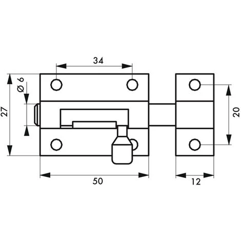 Targette Inox - Matériau : Inox - Platine : 50 X 27 Mm - THIRARD – Image 2