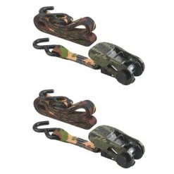 THIRARD - Lot De 2 Sangles De Serrage, 5m, à Cliquet, Crochet S, Camouflage