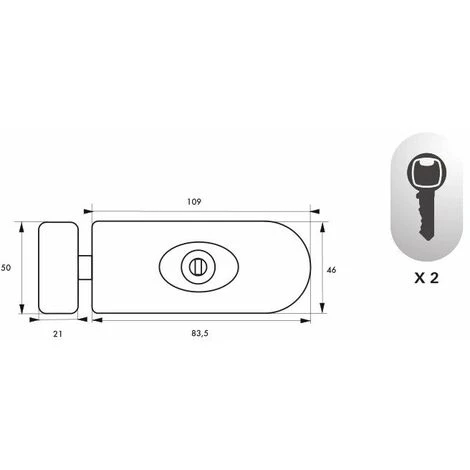 Thirard - Verrou De Fenêtre Blanc 2 Clés – Image 2