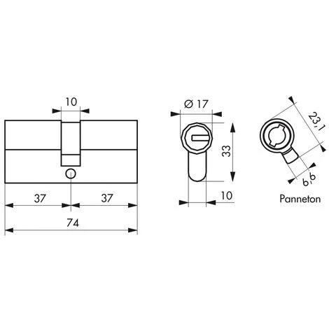 THIRARD - Cylindre De Serrure Double Entrée Federal S, 35x35mm, Nickel, Anti-arrachement, Anti-perçage, 5 Clés – Image 2