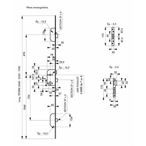 THIRARD - Boîtier 3 Pts Nf Qc Pênes Rectangulaires Têtère 2040 X 18 Mm A2p * – Image 3