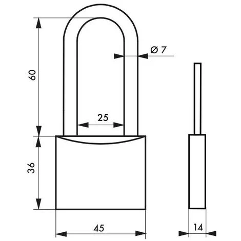 THIRARD - Cadenas à Clé MACH 2 - 45 Mm Anse 1/2 Haute – Image 2