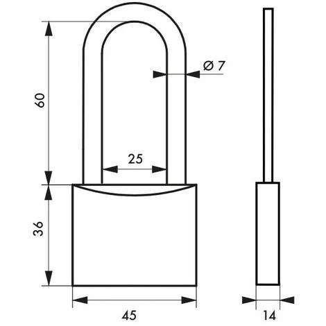 THIRARD - Cadenas à Clé MACH 2 - 45 Mm Anse 1/2 Haute – Image 2