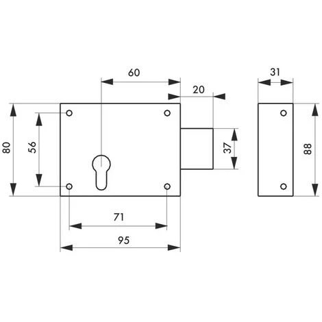 THIRARD - Boîtier Cp 95 X 80 Mm Galvanisé Sans Gâche – Image 2