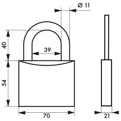 THIRARD - Cadenas à Clé TYPE 1 - 70 Mm – Image 2