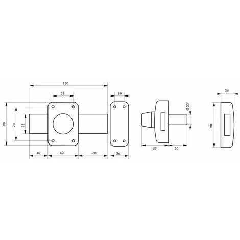 THIRARD - Verrou Pour Porte De Cave Et Garage Capital à Cylindre Double 30 Mm Pêne 160mm – Image 2