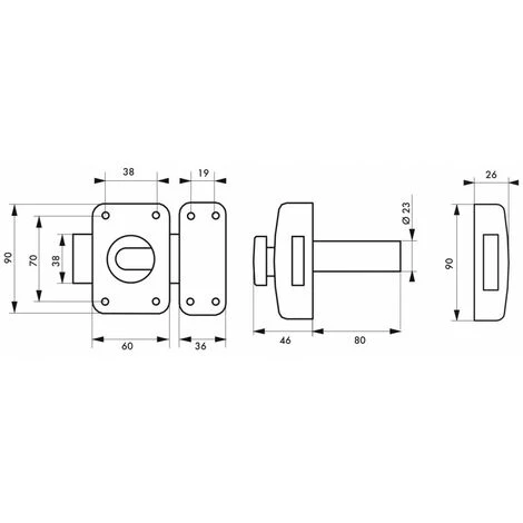 THIRARD - Verrou Pour Porte D'entrée Transit 2 à Bouton Et Cylindre 80 Mm – Image 2