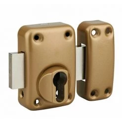 THIRARD - Verrou Pour Porte D'entrée Boîtier à Cylindre Profilé époxy Or
