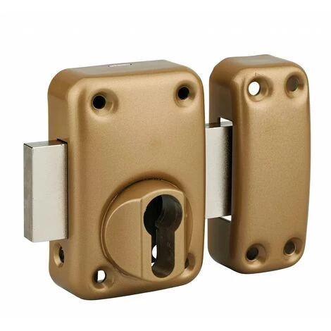 THIRARD - Verrou Pour Porte D'entrée Boîtier à Cylindre Profilé époxy Or
