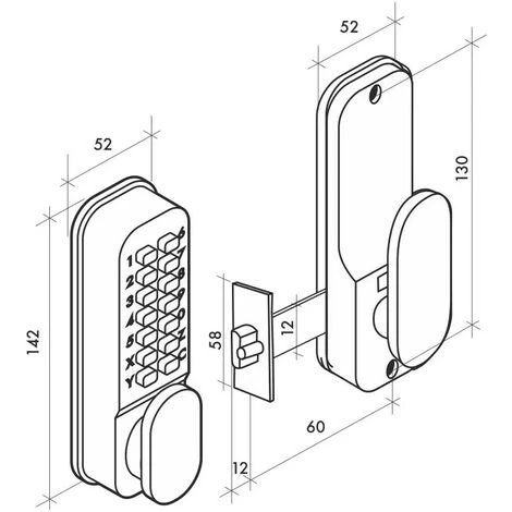 THIRARD - Verrou Pour Porte D'intérieur Avec Pêne 1/2 Tour à Encastrer – Image 2