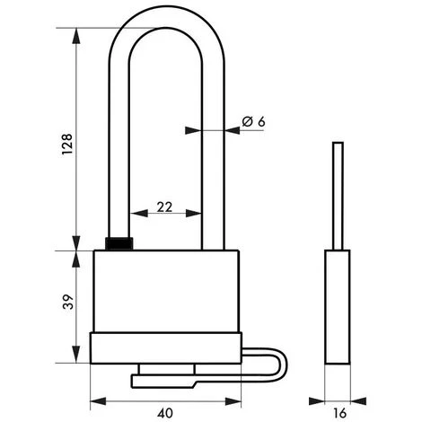 THIRARD - Cadenas à Clé MACH 3 Bumper 40 Mm Anse Haute – Image 2