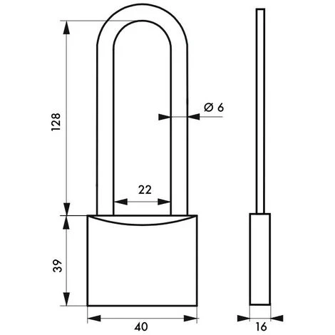 THIRARD - Cadenas à Clé MACH 3 - 40 Mm Anse Haute – Image 2