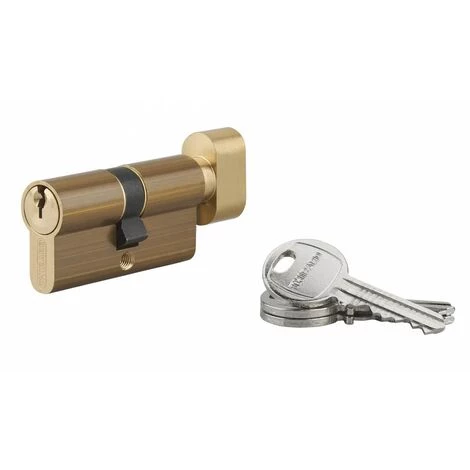 THIRARD - Cylindre à Bouton 30 X 30 Mm 3 Clés Laiton