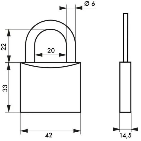 THIRARD - Cadenas à Clé COLOR Jaune 40 Mm – Image 2