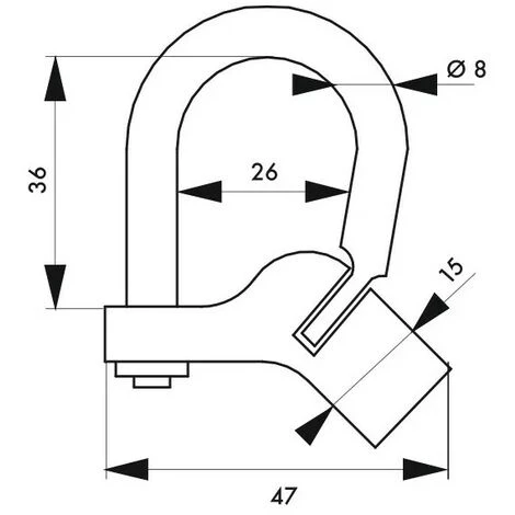 THIRARD - Cadenas D'artillerie 29 C à Talon Coudé Anse Laiton Triangle 5 Mm – Image 3