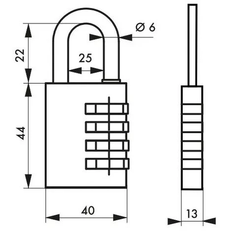 THIRARD - Cadenas à Clé TYPE 1 Aluminium Code 40 Mm Violet – Image 2