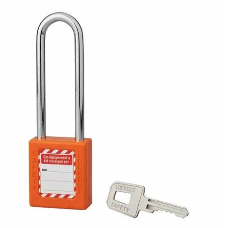 THIRARD - Cadenas De Consignation LOTO Lockout Tagout 40 Mm Anse Acier Ø 6 X 76 Mm Orange – Image 2