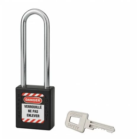 THIRARD - Cadenas De Consignation LOTO Lockout Tagout 40 Mm Anse Acier Ø 6 X 76 Mm Noir