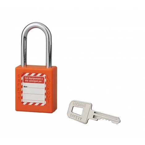 THIRARD - Cadenas De Consignation LOTO Lockout Tagout 40 Mm Anse Acier Ø 6 X 38 Mm Orange – Image 2
