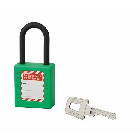 THIRARD - Cadenas De Consignation LOTO Lockout Tagout 40 Mm Anse Nylon Ø 6 X 38 Mm Vert – Image 2