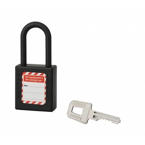 THIRARD - Cadenas De Consignation LOTO Lockout Tagout 40 Mm Anse Nylon Ø 6 X 38 Mm Noir – Image 2