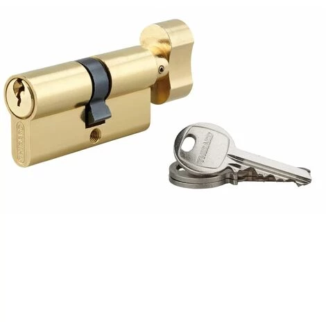 THIRARD - Cylindre à Bouton 35 X 30 Mm Laitonné 3 Clés