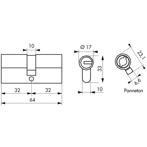 THIRARD - Cylindre De Serrure Double Entrée Federal S, 30x30mm, Nickel, Anti-arrachement, Anti-perçage, 5 Clés – Image 2