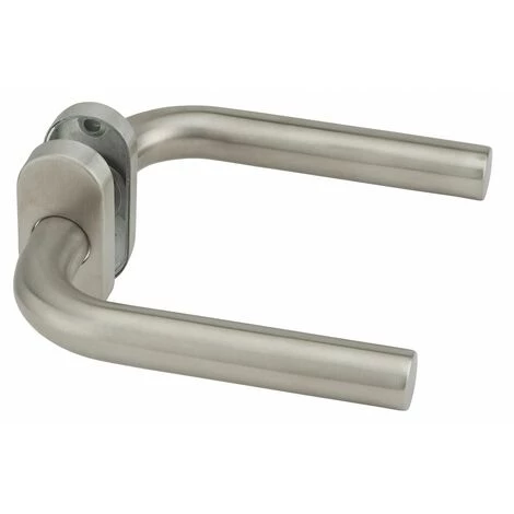 THIRARD - Paire De Béquilles Pour Porte, Carré 7mm, Rosace Ovale, Aspect Inox