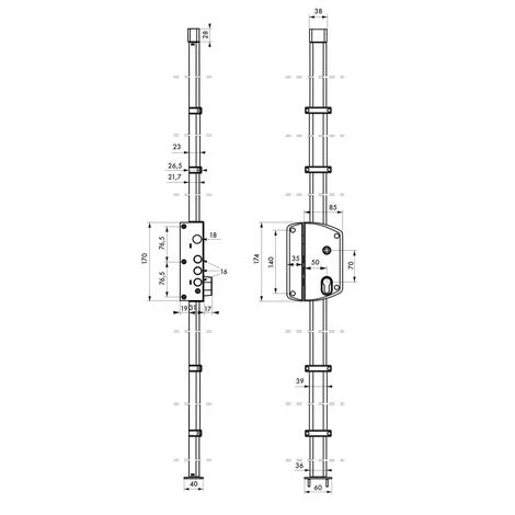 THIRARD - Boitier De Serrure En Applique Melissa à Fouillot Pour Porte D'entrée, Gauche, 3 Pts, Axe 50mm, Blanc – Image 2
