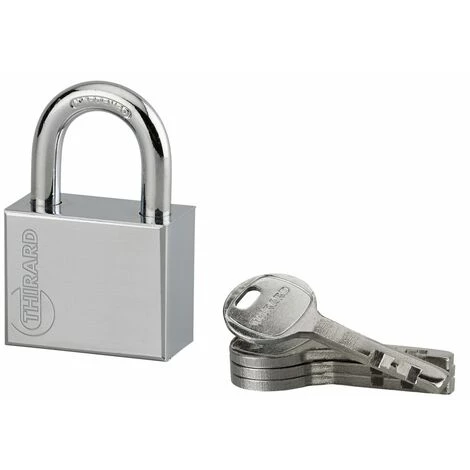 THIRARD - Cadenas à Clé Disk, Acier, Chantier, Anse Acier, 40mm, 4 Clés