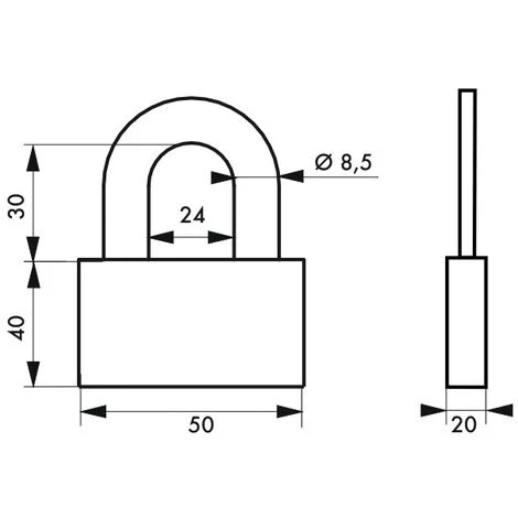 THIRARD - Cadenas à Clé Quadra, Acier, Chantier, Anse Acier, 50mm, 4 Clés – Image 3