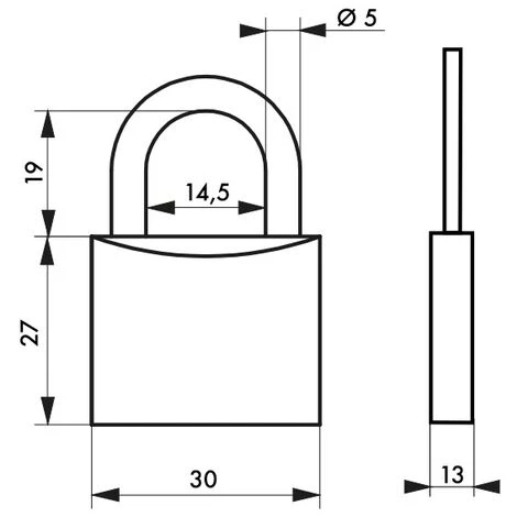 THIRARD - Cadenas à Clé Type 1, Bagage, Aluminium, 30mm, 2 Clés – Image 2