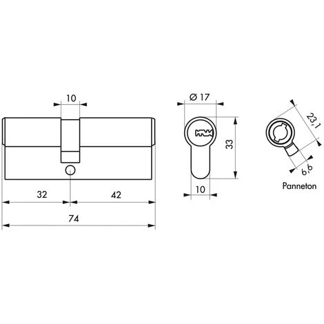 THIRARD - Cylindre De Serrure Double Entrée Federal 2, 32x42mm, Nickel, Anti-arrachement, Anti-perçage, 5 Clés – Image 2