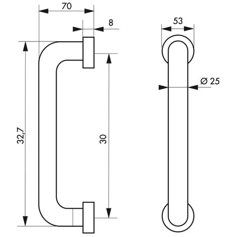THIRARD - Paire De Poignée Pour Porte Battante, Entr'axe 300mm, L 325mm, Inox – Image 2