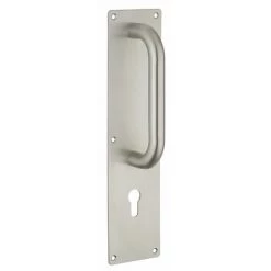 THIRARD - Poignée Pour Porte Battante Avec Plaque Inox, 300mm, Pour Cylindre Profilé
