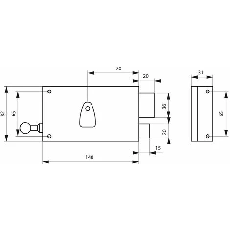 THIRARD - Serrure Horizontale En Applique 4 Gorges à Tirage Pour Porte D'entrée, Droite, Axe 70mm, 140x82mm, Noir, 2 Clés – Image 2