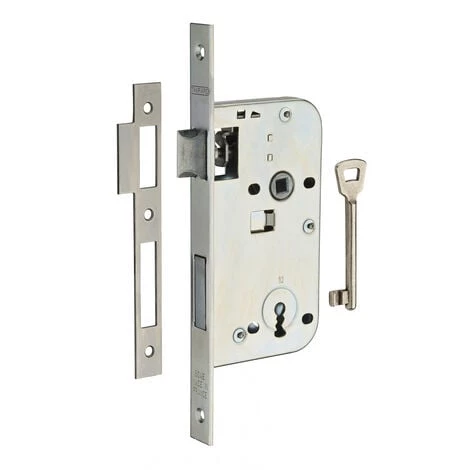 THIRARD - Serrure Encastrable à Clé Pour Porte De Chambre, Axe 50mm, Bouts Carrés, Zingué, 1 Clé