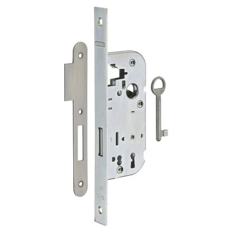 THIRARD - Serrure Encastrable à Clé Pour Porte Intérieure, Pêne Dormant Seul, Axe 40mm, Bouts Carrés, Zingué, 1 Clé