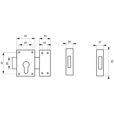 THIRARD - Boitier De Verrou Double Entrée Inox Pour Porte D'entrée à Cylindre, Inox – Image 2
