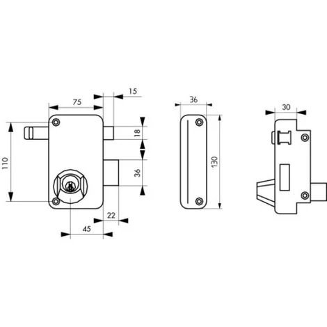 THIRARD Serrure En Applique à Cylindre Rond Verticale à Tirage Droite – Image 3