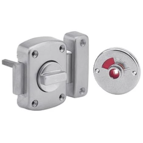 THIRARD Verrou Automatique Type Alouette Pour WC Avec Voyant En Largeur De 50 Mm Finition Argent