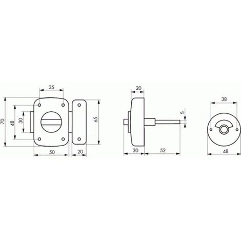 THIRARD Verrou Automatique Type Alouette Pour WC Avec Voyant En Largeur De 50 Mm Finition Argent – Image 2