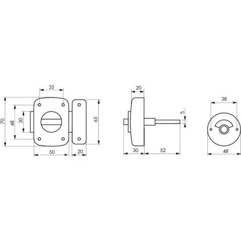 THIRARD Verrou Automatique Type Alouette Pour WC Avec Voyant En Largeur De 50 Mm Finition Argent – Image 3
