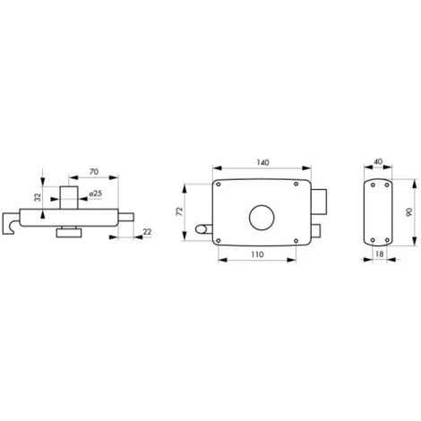 THIRARD Serrure En Applique Horizontale à Tirage Et Bouton Pour Porte De Garage, Cylindre Ø 25 Dépassant De 32 Mm 3 Clés Droite – Image 4