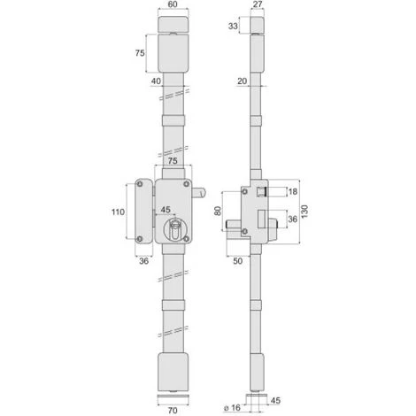 THIRARD Serrure De Sûreté 3 Points à Cylindre Européen, Verticale Série Béluga, à Tirage, Axe 45 Mm, Main Droite – Image 2